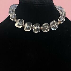 Chico’s clear ice cube bead collar necklace